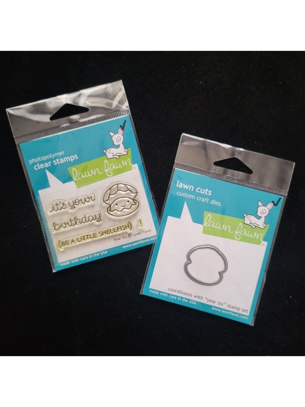 Lawn Fawn Clear Stamp Its Your Birthday Be A Little Shellfish Clam Stamp and Die